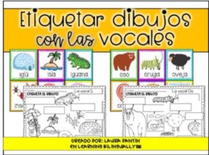 Labeling Vowels Pack in Spanish