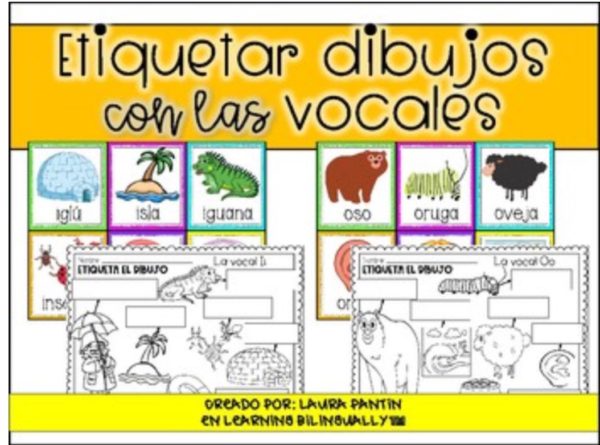 Labeling Vowels Pack in Spanish