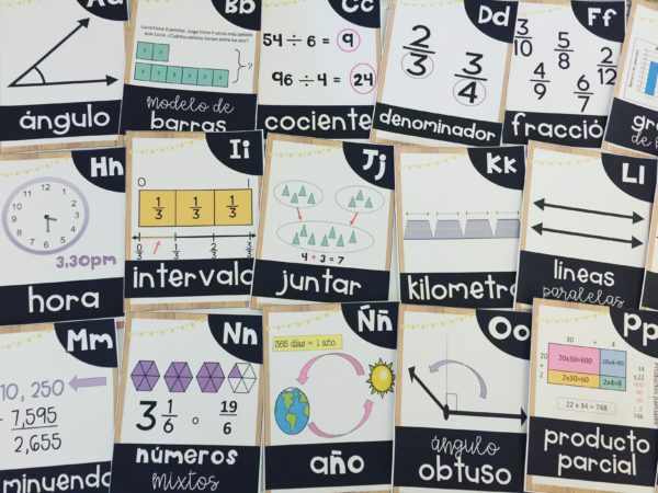 Rustic Math Alphabet Posters in Spanish - Image 2