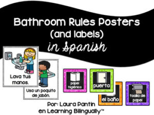 Bathroom Rules & Labels in Spanish