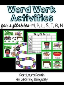 Syllable Word Work in Spanish: M, P, L, S, R, T, N
