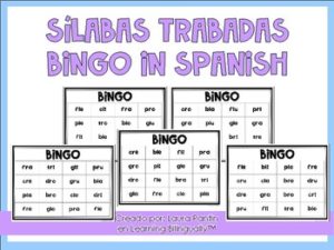 Sílabas Trabadas Bingo in Spanish