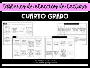 Reading Choice Boards in Spanish (Fourth Grade)