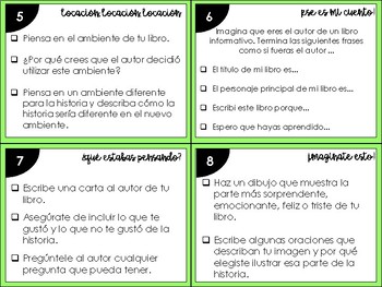 Comprensión de Lectura | Reading Comprehension Spanish Task Cards