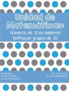 Math Unit on Numbers 20 & Higher in Spanish