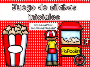 Initial Syllables Game in Spanish- Popcorn Theme
