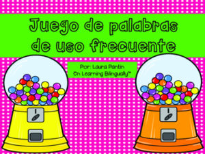 Sight Words Game in Spanish- Gumball Theme