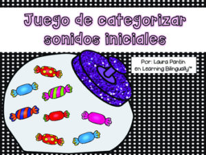 Initial Syllables Game in Spanish- Candy Theme