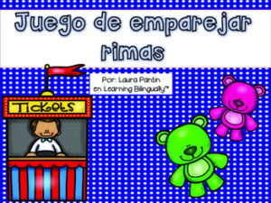 Rhyming Words Game in Spanish-Carnival Theme