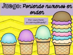Math Ordering Numbers Game- Ice Cream Theme